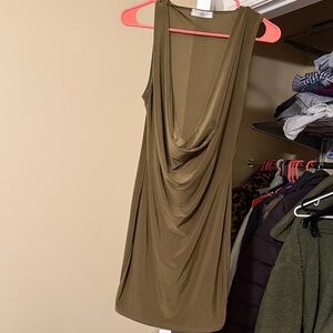Missguided Olive Green Draped Cowl Neck Mini Dress